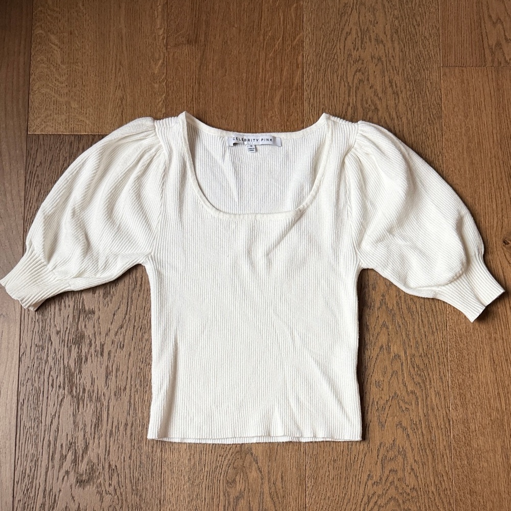 Celebrity Pink Cream Puff Sleeve Blouse